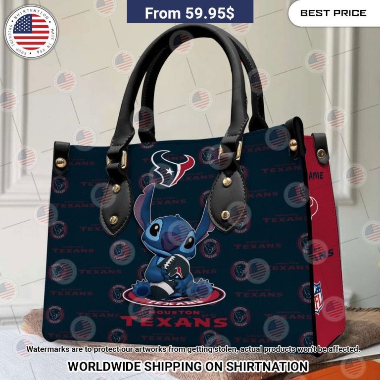 Custom Houston Texans Stitch Leather Handbag Unique and sober