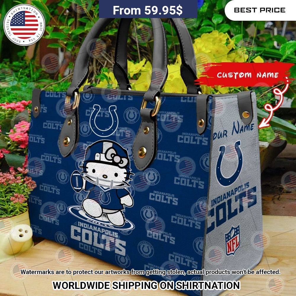 Custom Indianapolis Colts Hello Kitty Leather Handbag Wow! This is gracious