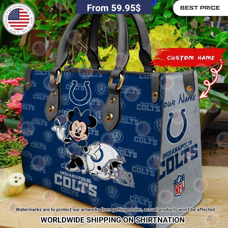 Custom Indianapolis Colts Minnie Mouse Leather Handbag Gang of rockstars