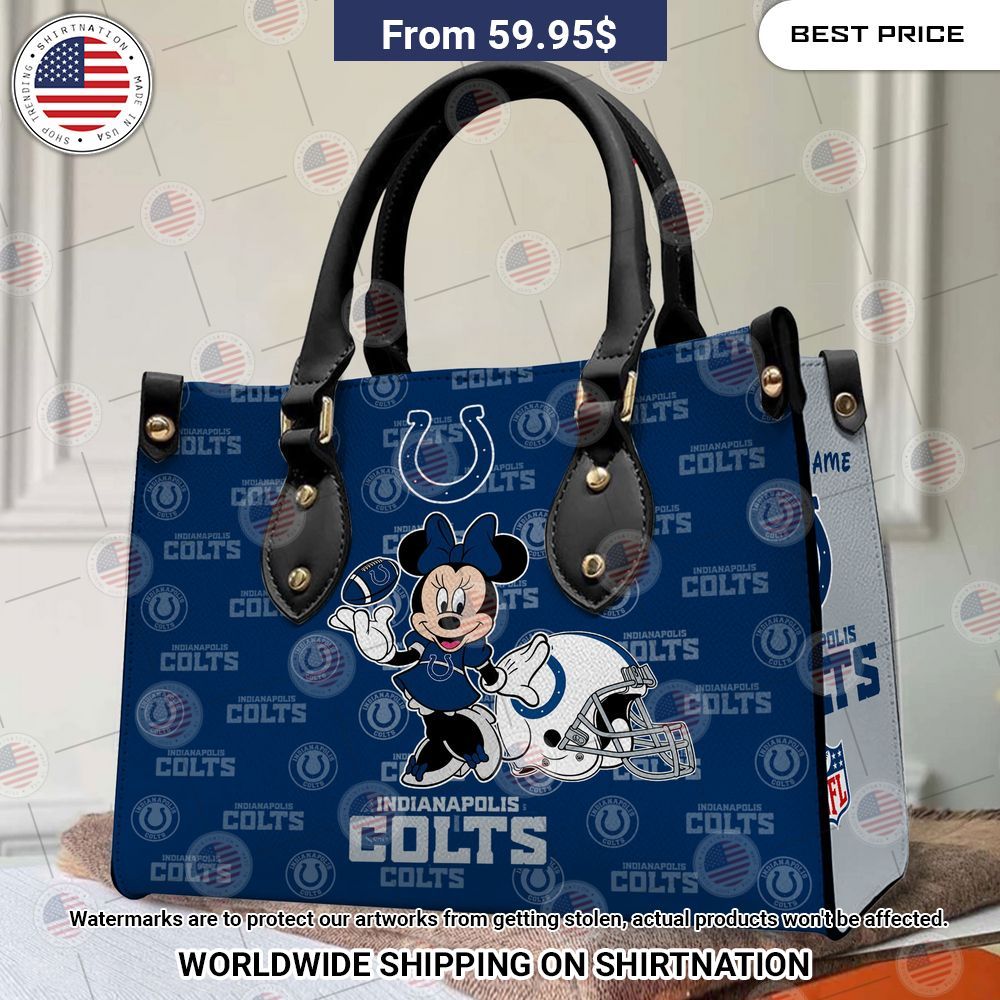 Custom Indianapolis Colts Minnie Mouse Leather Handbag It is more than cute