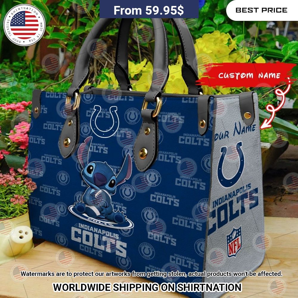 Custom Indianapolis Colts Stitch Leather Handbag Amazing Pic