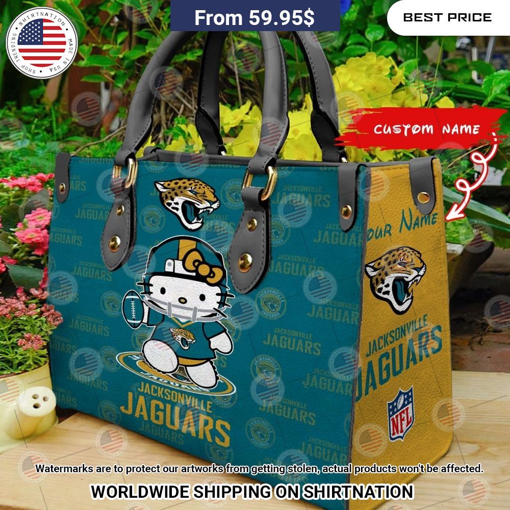 Custom Jacksonville Jaguars Hello Kitty Leather Handbag Handsome as usual
