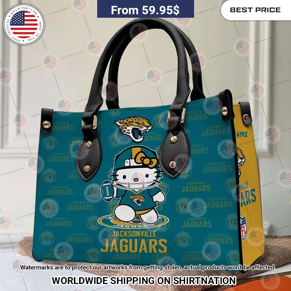 Custom Jacksonville Jaguars Hello Kitty Leather Handbag Speechless