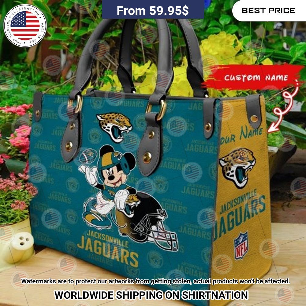 Custom Jacksonville Jaguars Mickey Mouse Leather Handbag Sizzling