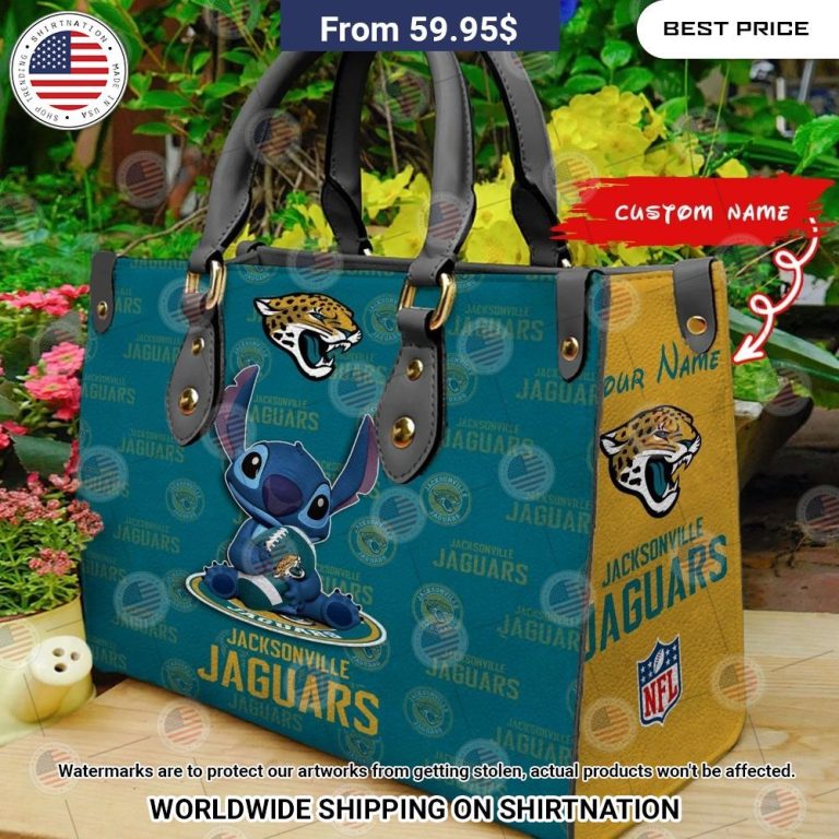 Custom Jacksonville Jaguars Stitch Leather Handbag Good click