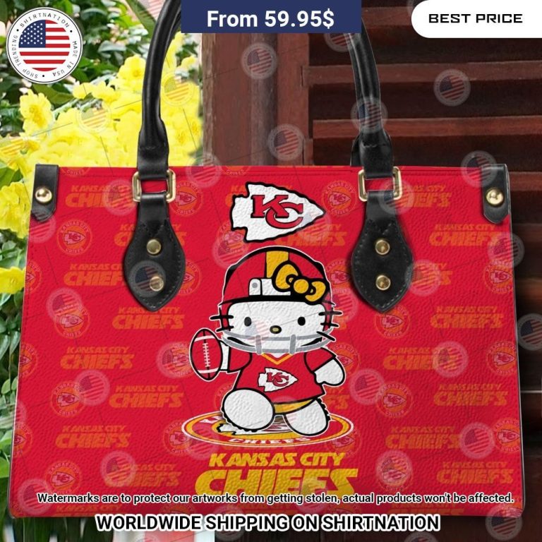 Custom Kansas City Chiefs Hello Kitty Leather Handbag Heroine