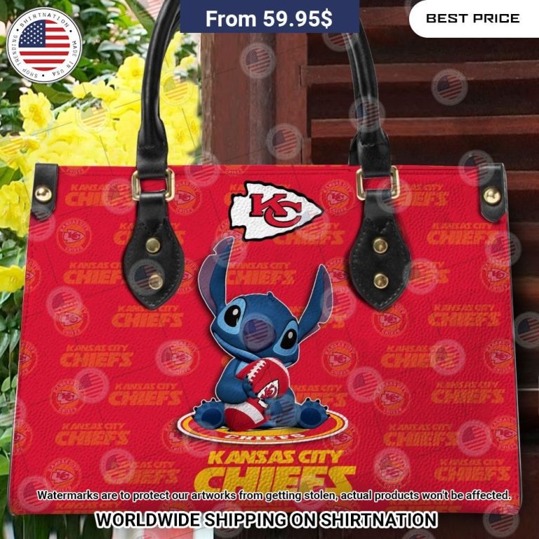 Custom Kansas City Chiefs Stitch Leather Handbag Studious look