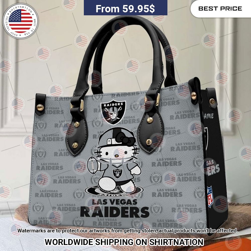 Custom Las Vegas Raiders Hello Kitty Leather Handbag Best picture ever