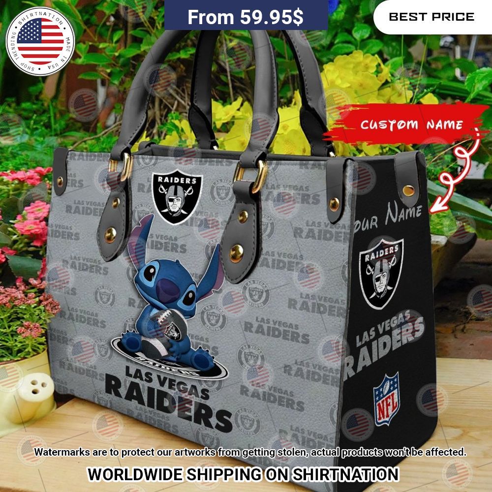 BEST Las Vegas Raiders Stitch Custom Leather Handbags