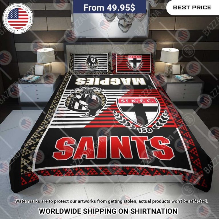 CUSTOM Logo 2 teams of AFL Bedding Set You look lazy