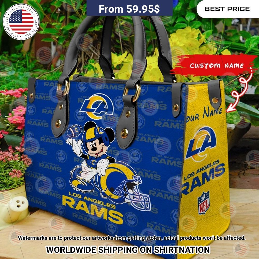BEST Los Angeles Rams Mickey Mouse Custom Leather Handbags