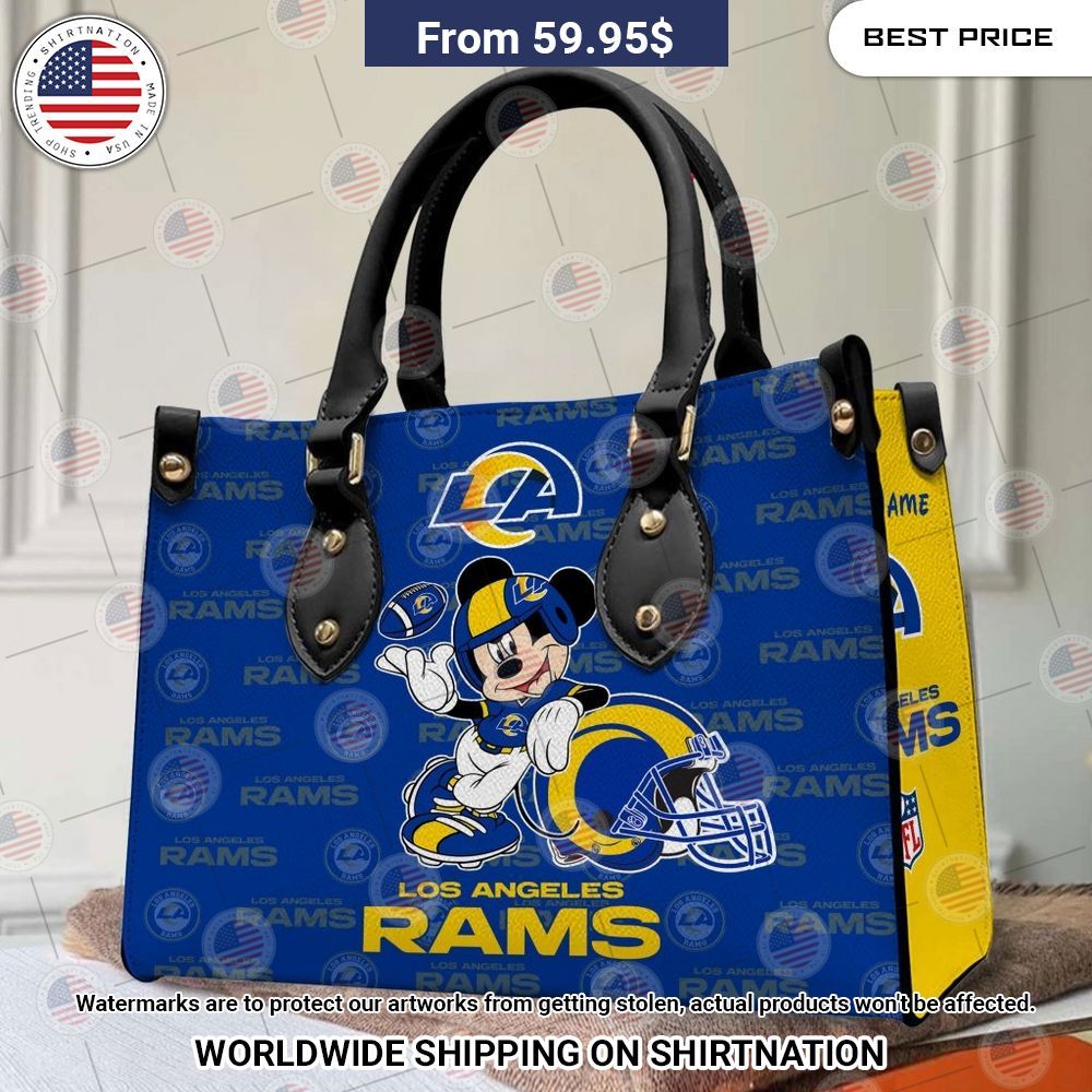 Custom Los Angeles Rams Mickey Mouse Leather Handbag Cutting dash