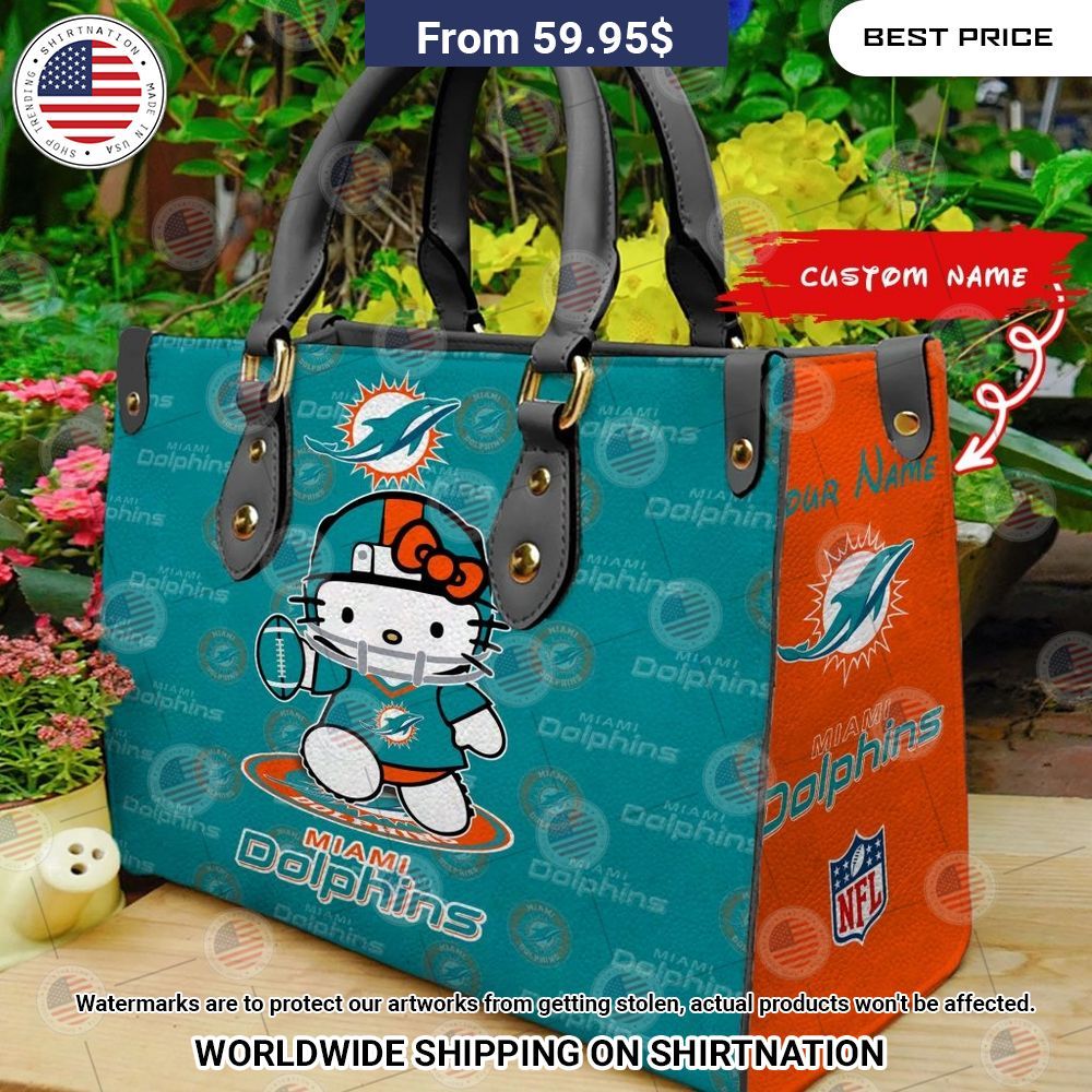 Custom Miami Dolphins Hello Kitty Leather Handbag Is this your new friend?