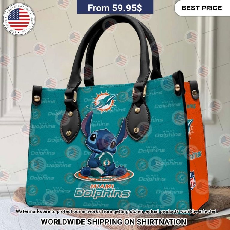 Custom Miami Dolphins Stitch Leather Handbag Nice place and nice picture