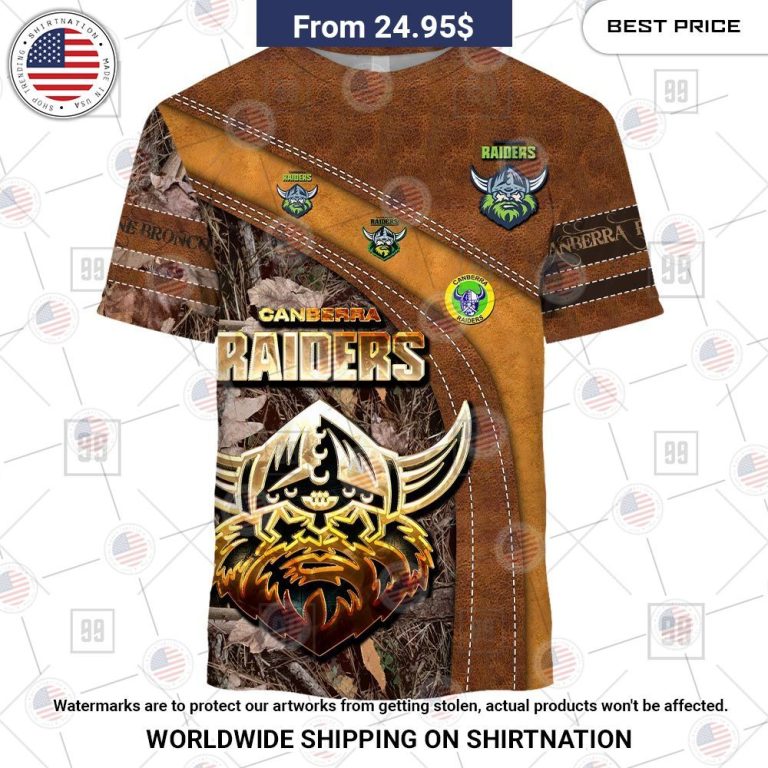 Custom NRL Canberra Raiders Leather Leaf Style Hoodie Shirt My friends!