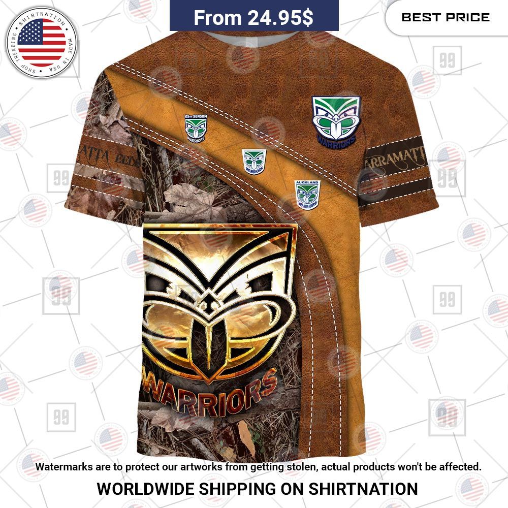 Custom NRL New Zealand Warriors Leather Leaf Style Hoodie Shirt Sizzling