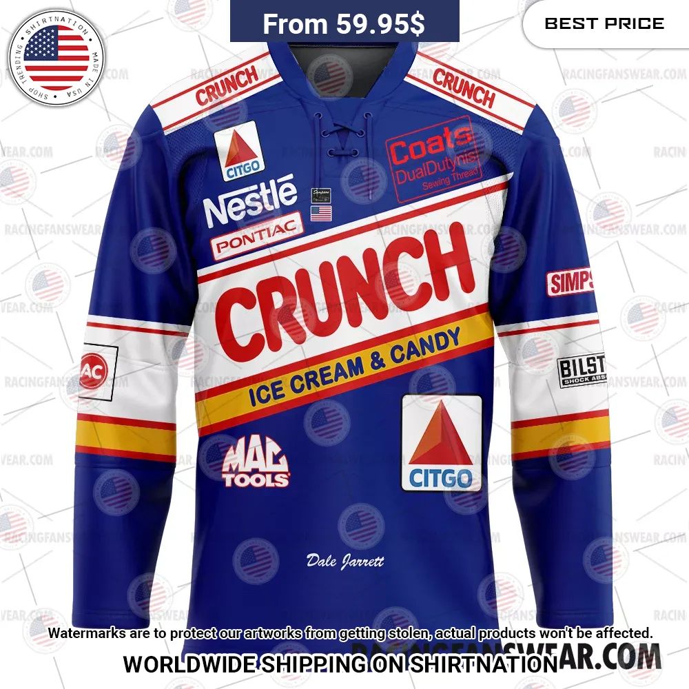 Dale Jarrett Nascar 1990 Nestle Crunch Film Racing Hockey Jersey Loving click
