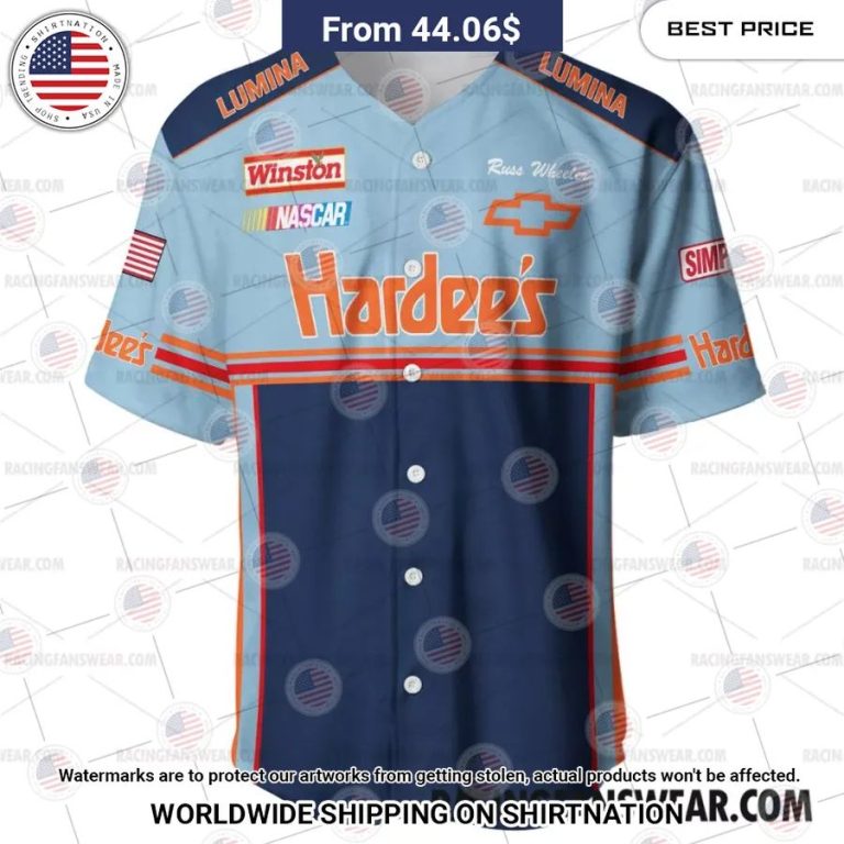 Days of Thunder Hardee’s Nascar Film Racing Baseball Jersey Wow, cute pie