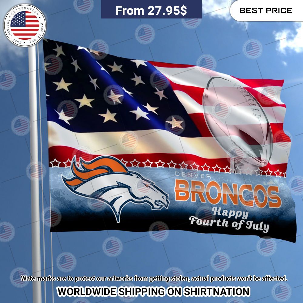 Denver Broncos Happy Fourth of July Flag Impressive picture.
