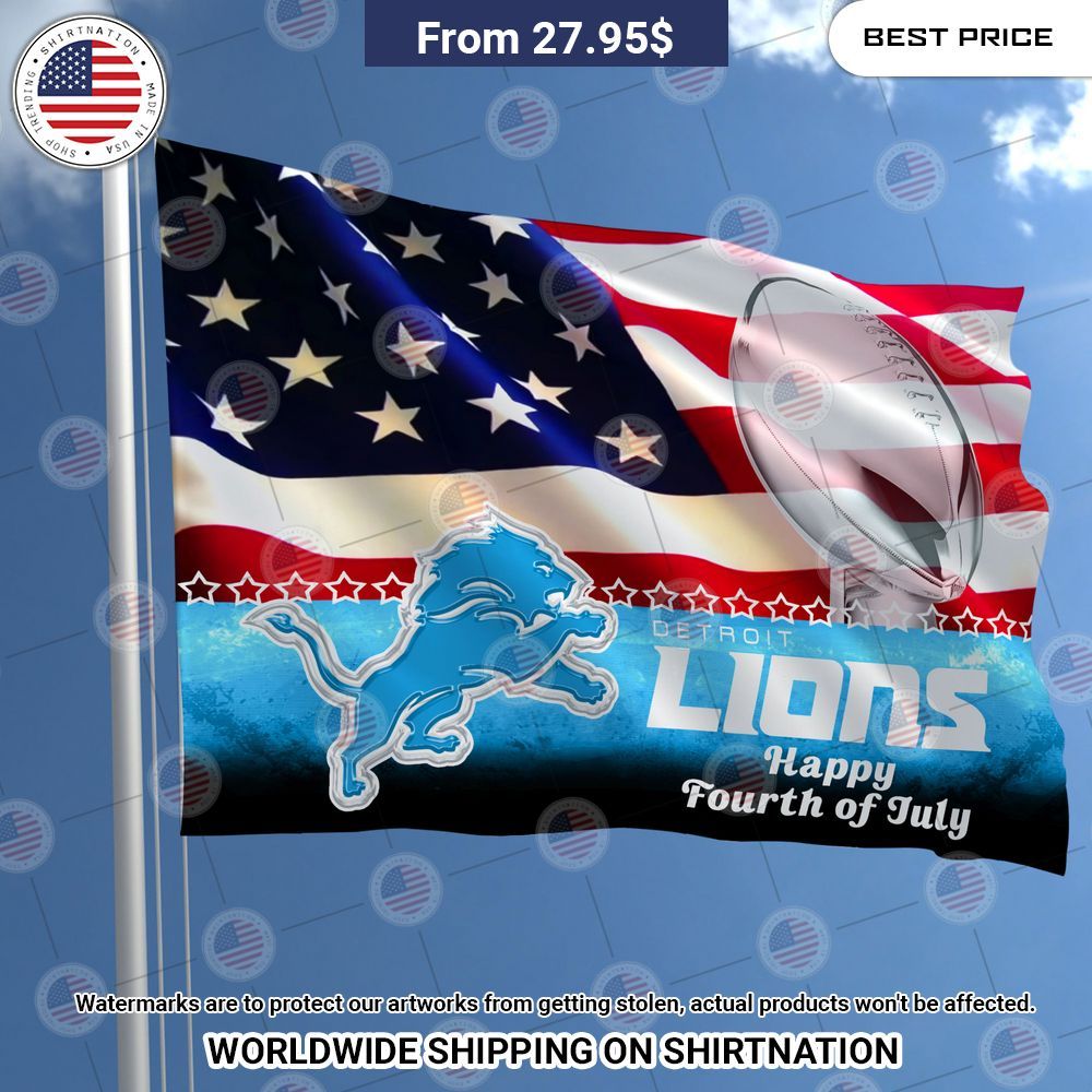 Detroit Lions Happy Fourth of July Flag Impressive picture.