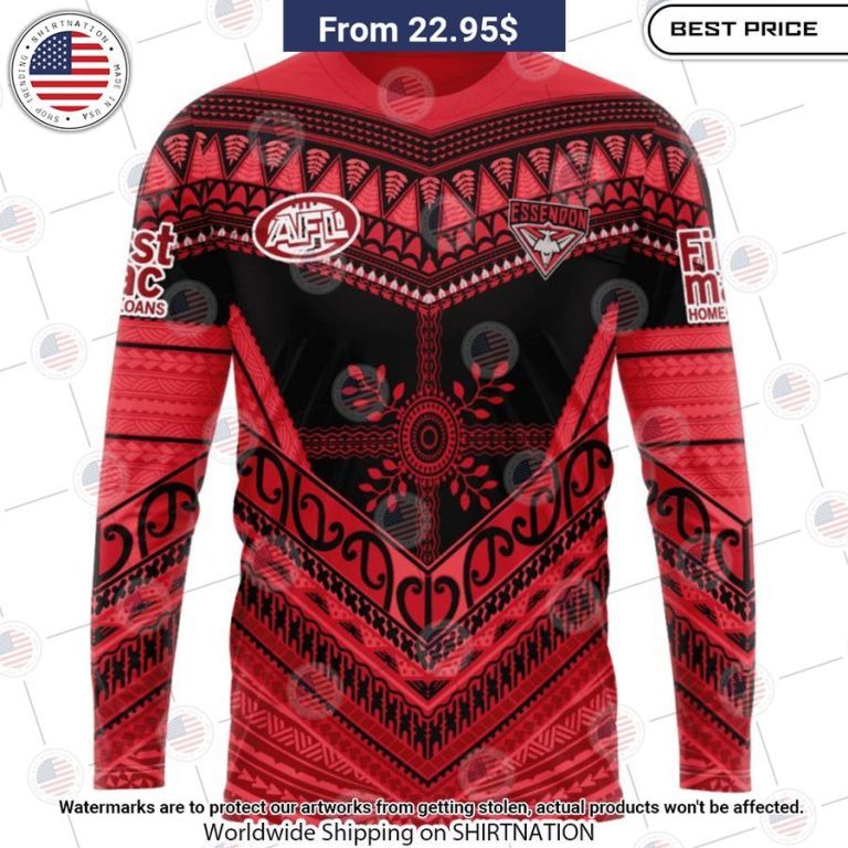 Essendon Football Club Pasifika Custom Shirt Such a scenic view ,looks great.