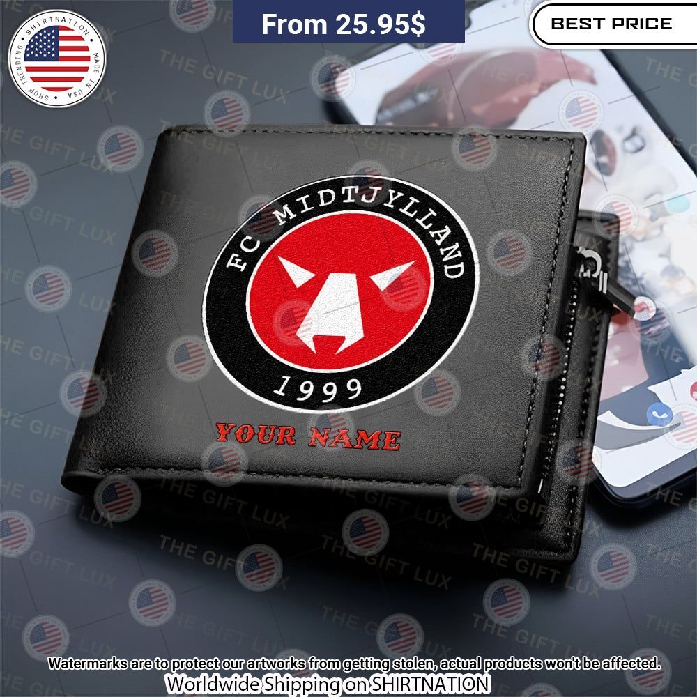FC Midtjylland Personalized Leather Wallet You look beautiful forever