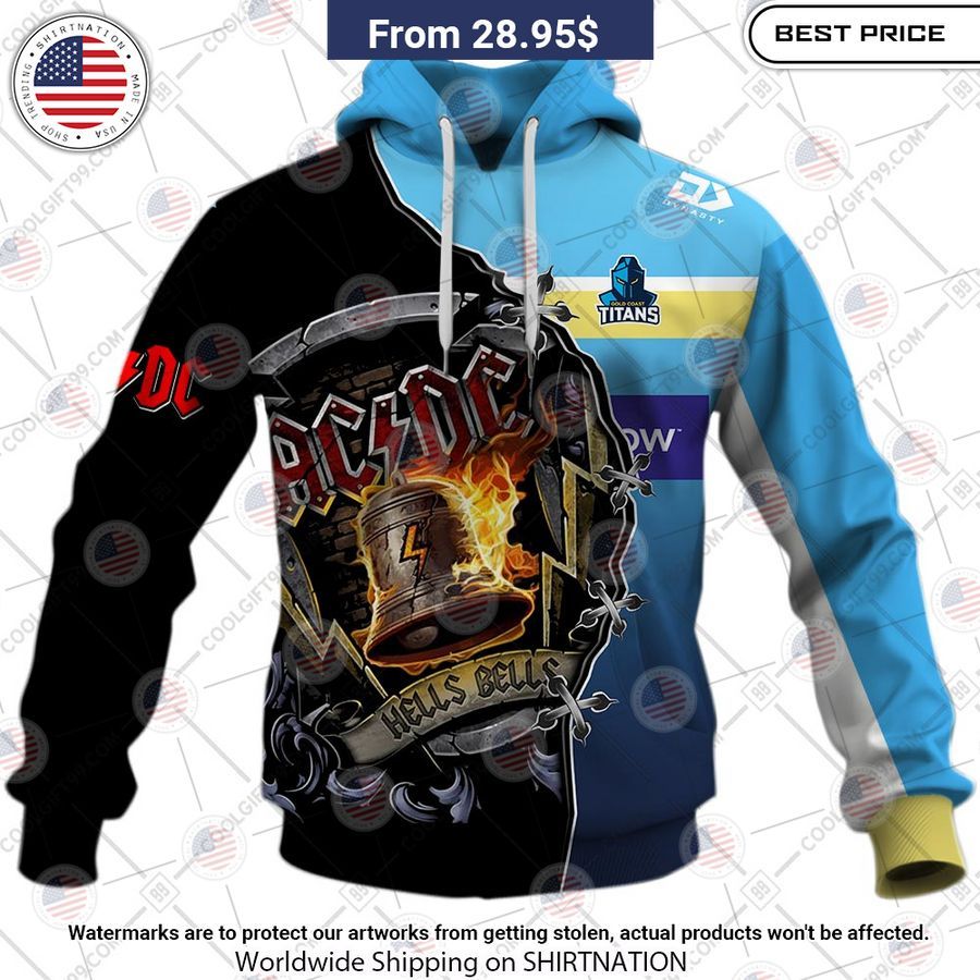 Gold Coast Titans ACDC Hells Bells CUSTOM Hoodie You look so healthy and fit