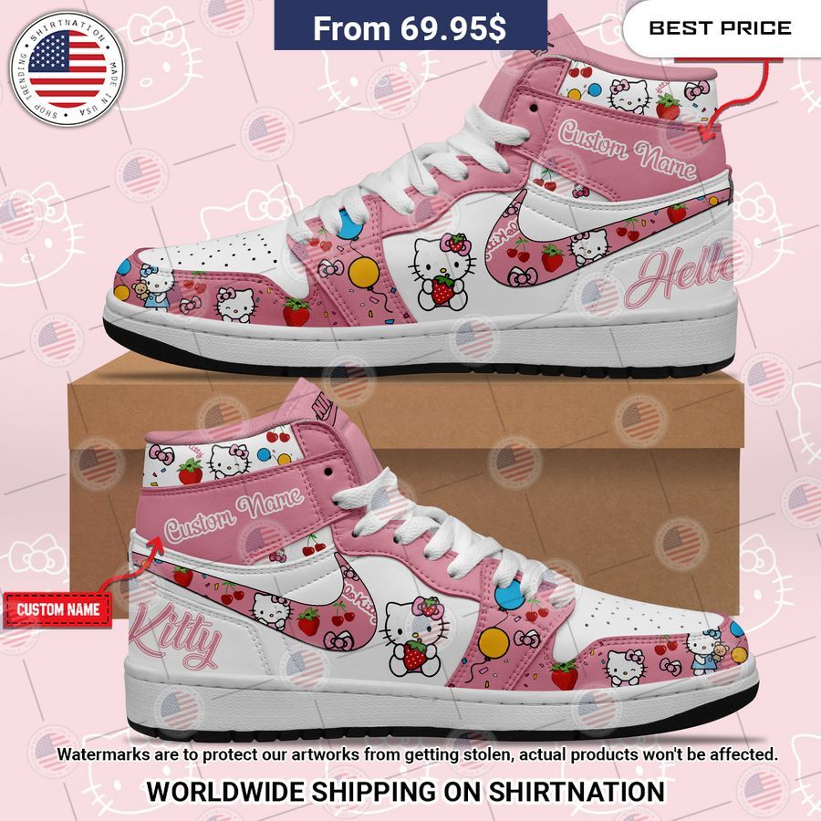 Hello Kitty Strawberry CUSTOM Air Jordan High Top Shoes