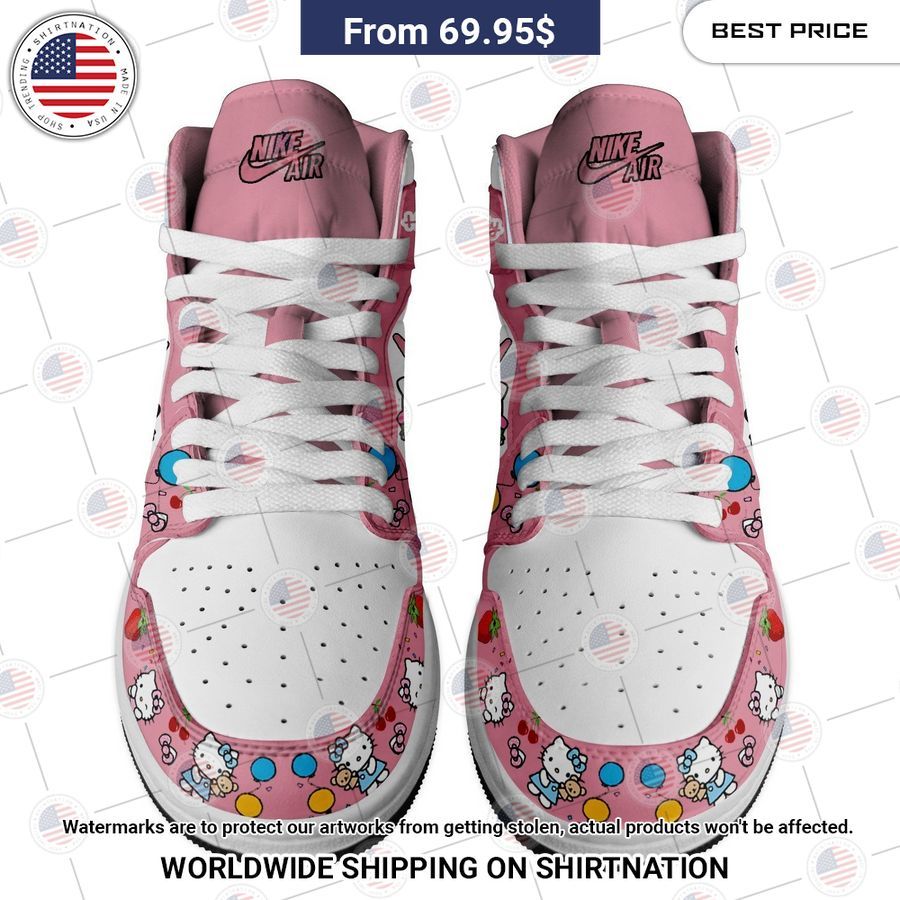 Hello Kitty Strawberry CUSTOM Air Jordan High Top Shoes Cool look bro