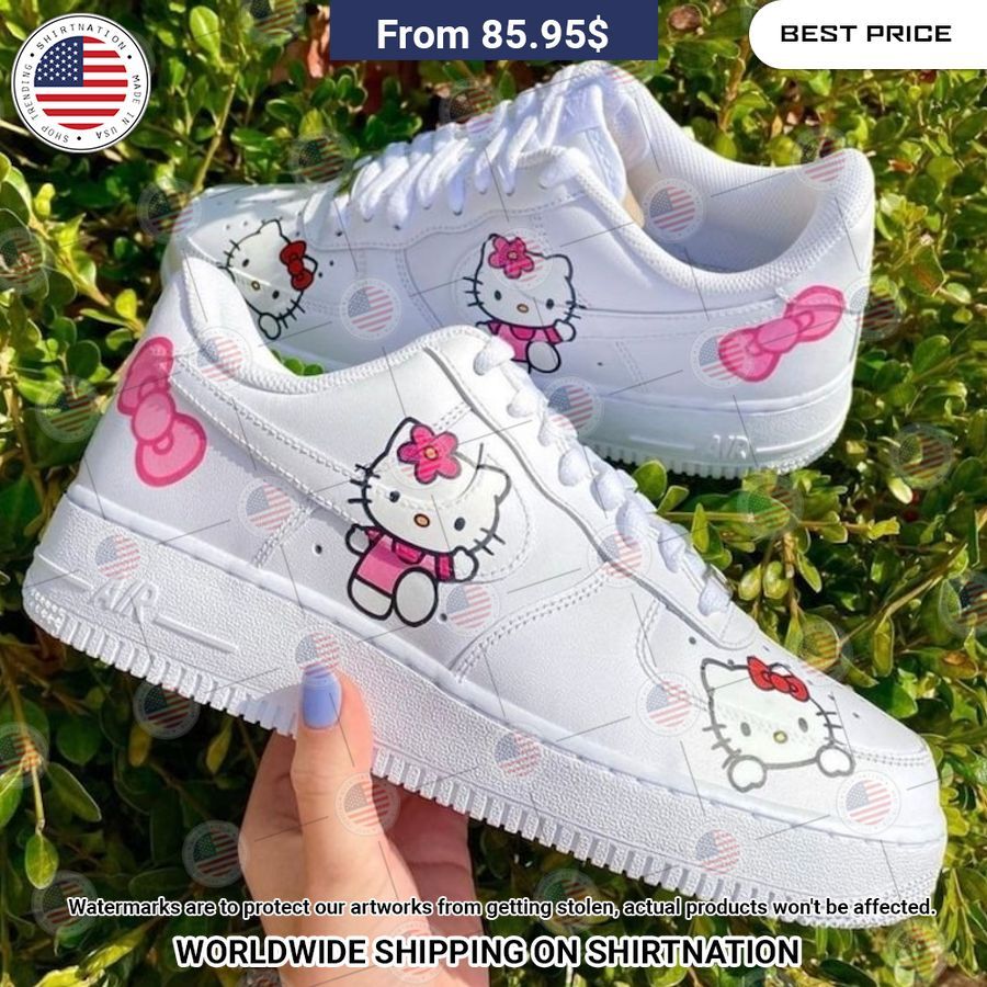 Hello Kitty white Nike Air Force Shoes Beauty queen