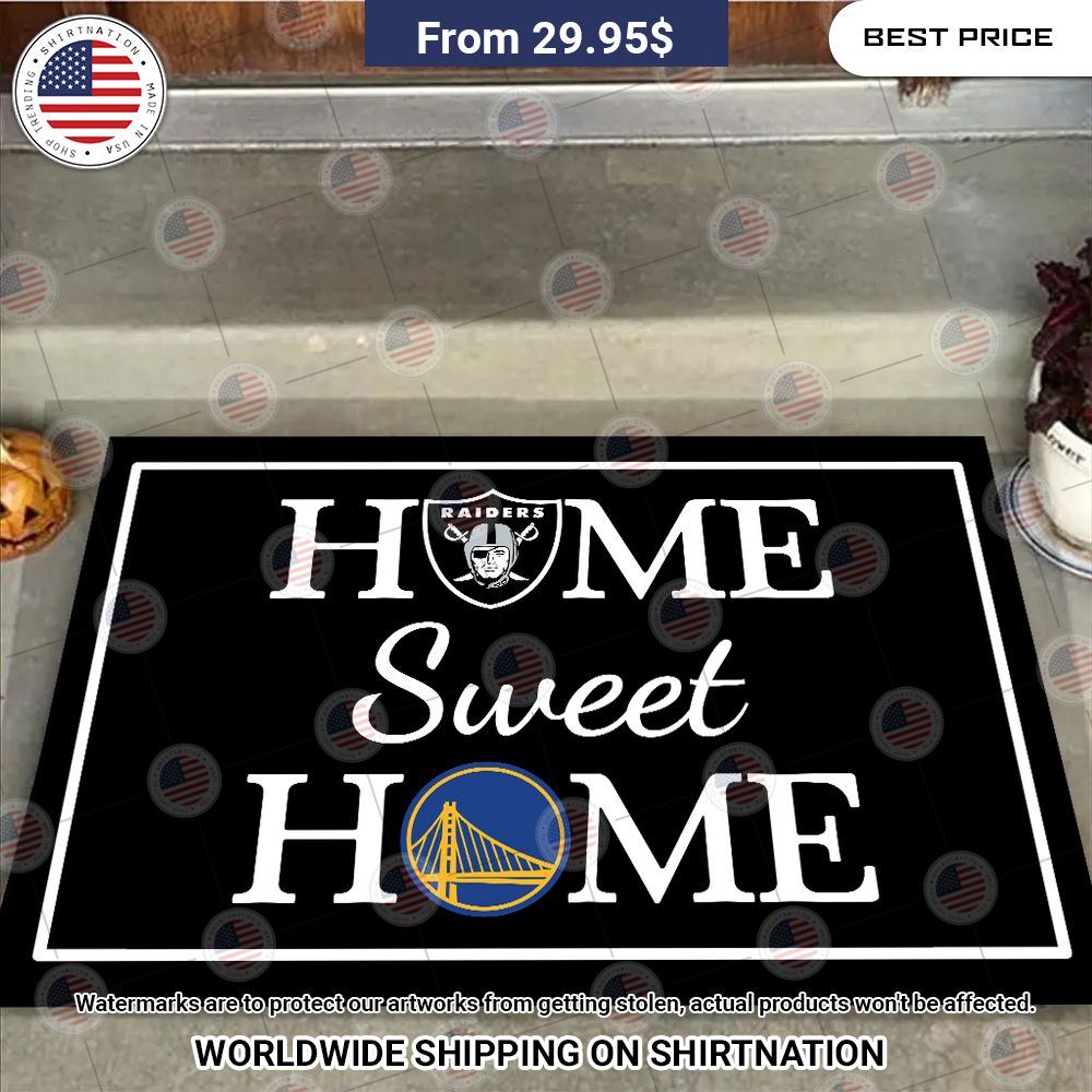 BEST Home Sweet Home Las Vegas Raiders Golden State Warriors Doormats