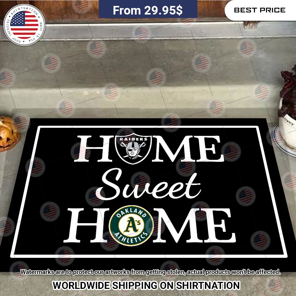 Home Sweet Home Las Vegas Raiders Oakl Athletics Doormat Elegant picture.