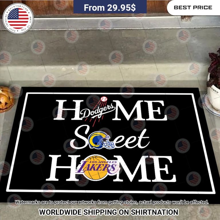 home sweet home los angeles dodgers los angeles rams los angeles lakers doormat 2 119.jpg