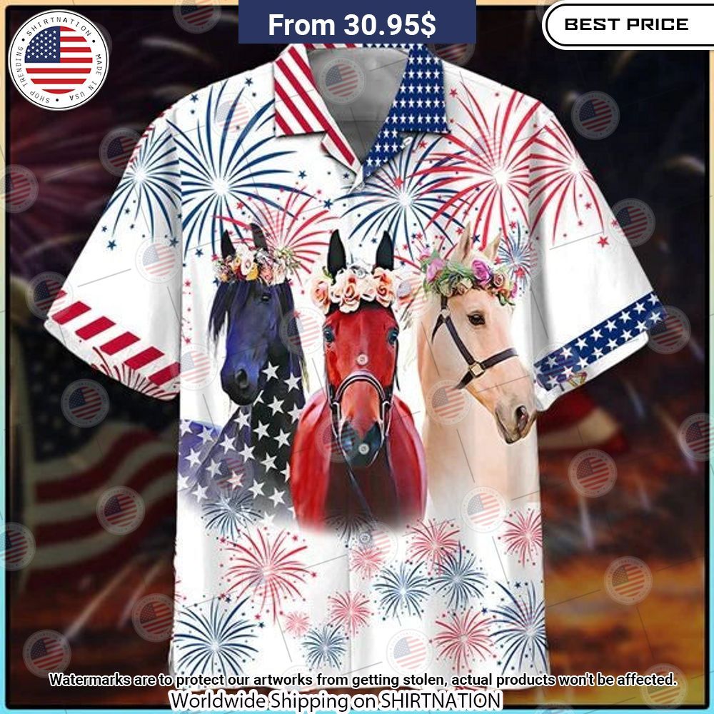 Horse Happy Independence Day USA Hawaiian Shirt Loving, dare I say?