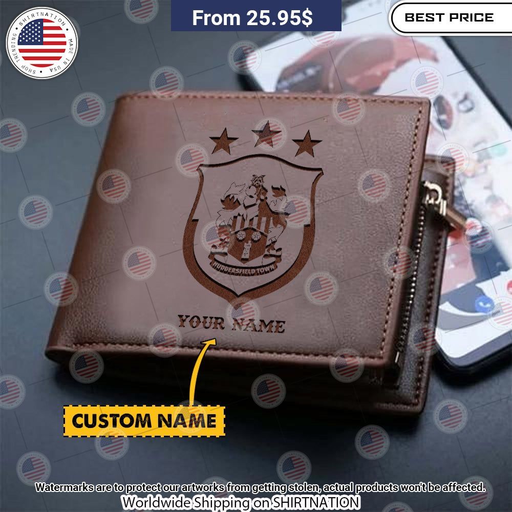 Huddersfield Town Personalized Leather Wallet Cutting dash