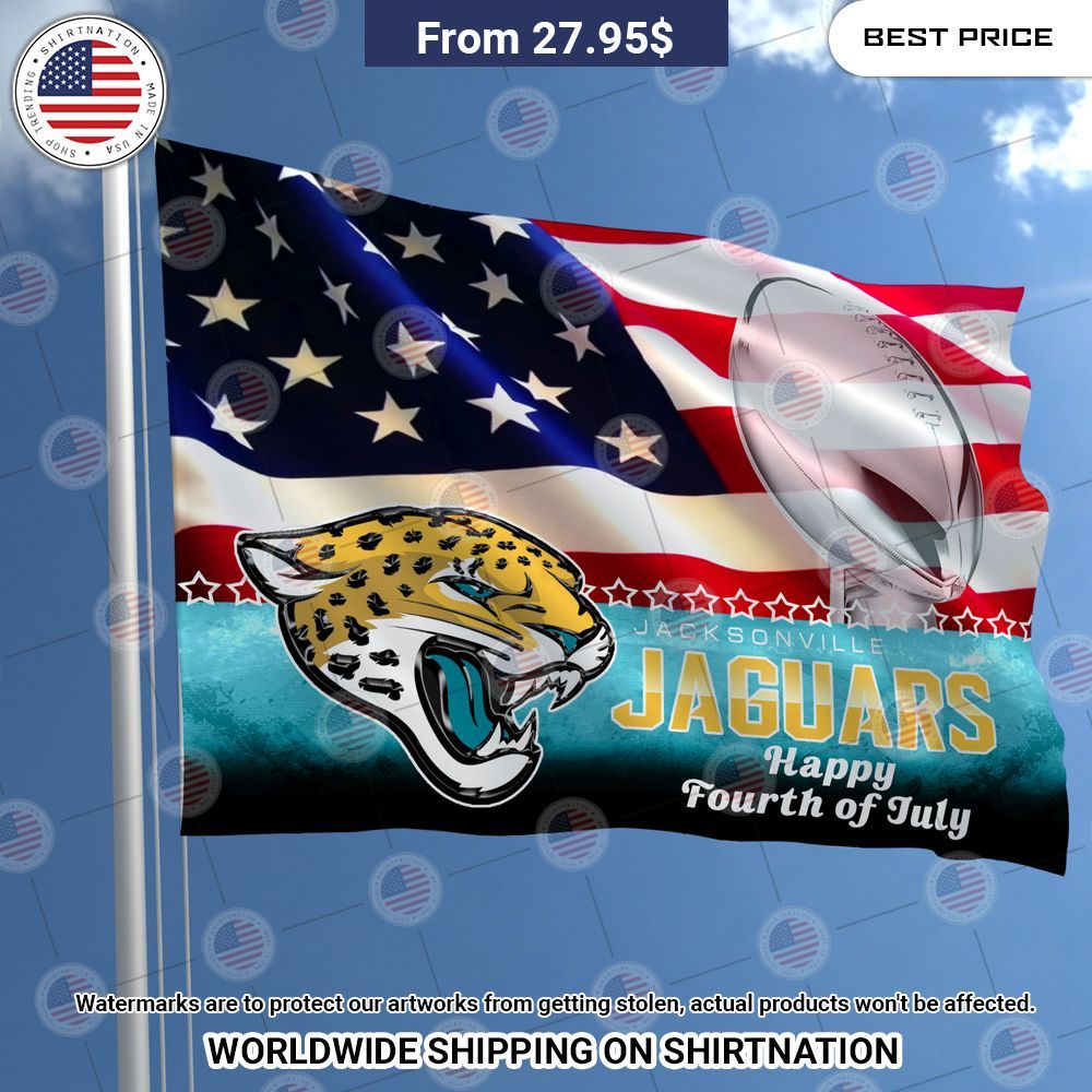 BEST Jacksonville Jaguars Happy Fourth of July 3D Flag