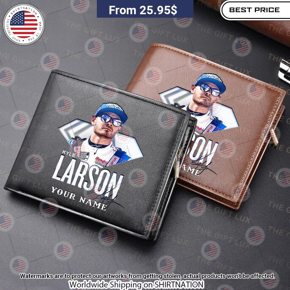 Kyle Larson Nascar Custom Leather Wallet Handsome as usual