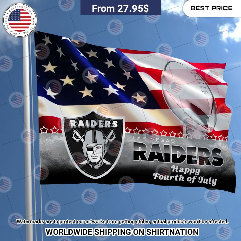 Las Vegas Raiders Happy Fourth of July Flag Hey! You look amazing dear