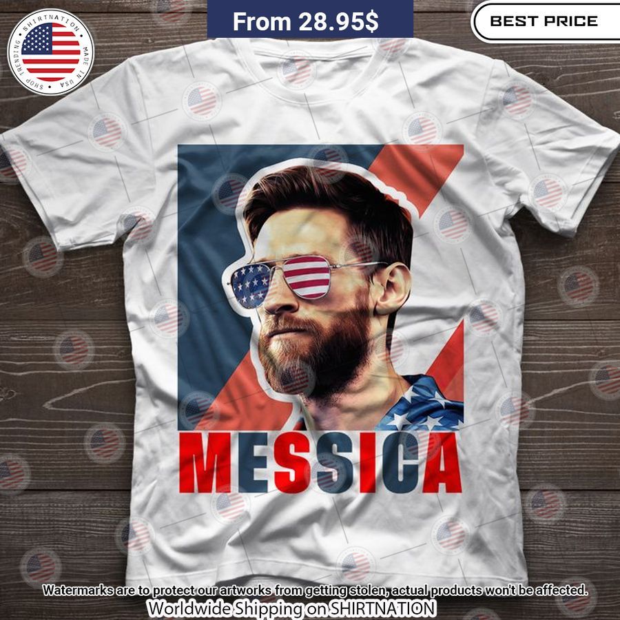 Lionel Messi Messica 4th July T Shirt Cutting dash
