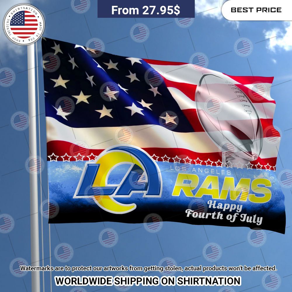 Los Angeles Rams Happy Fourth of July Flag Nice place and nice picture
