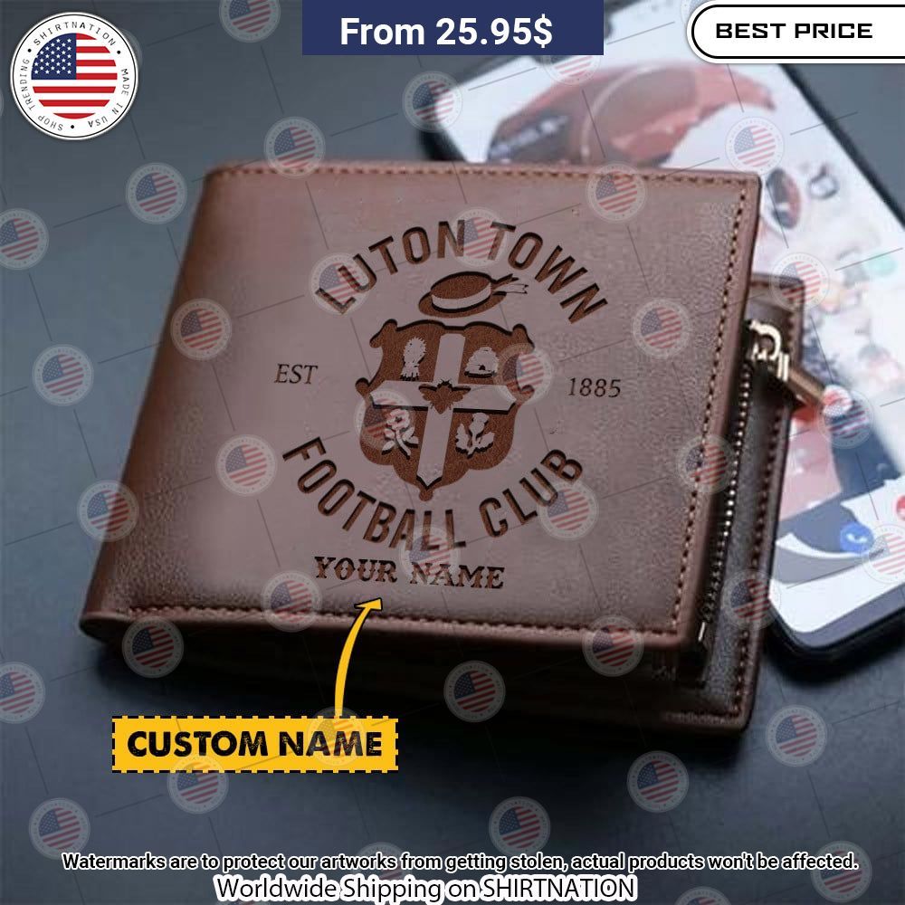 Luton Town Personalized Leather Wallet Natural and awesome