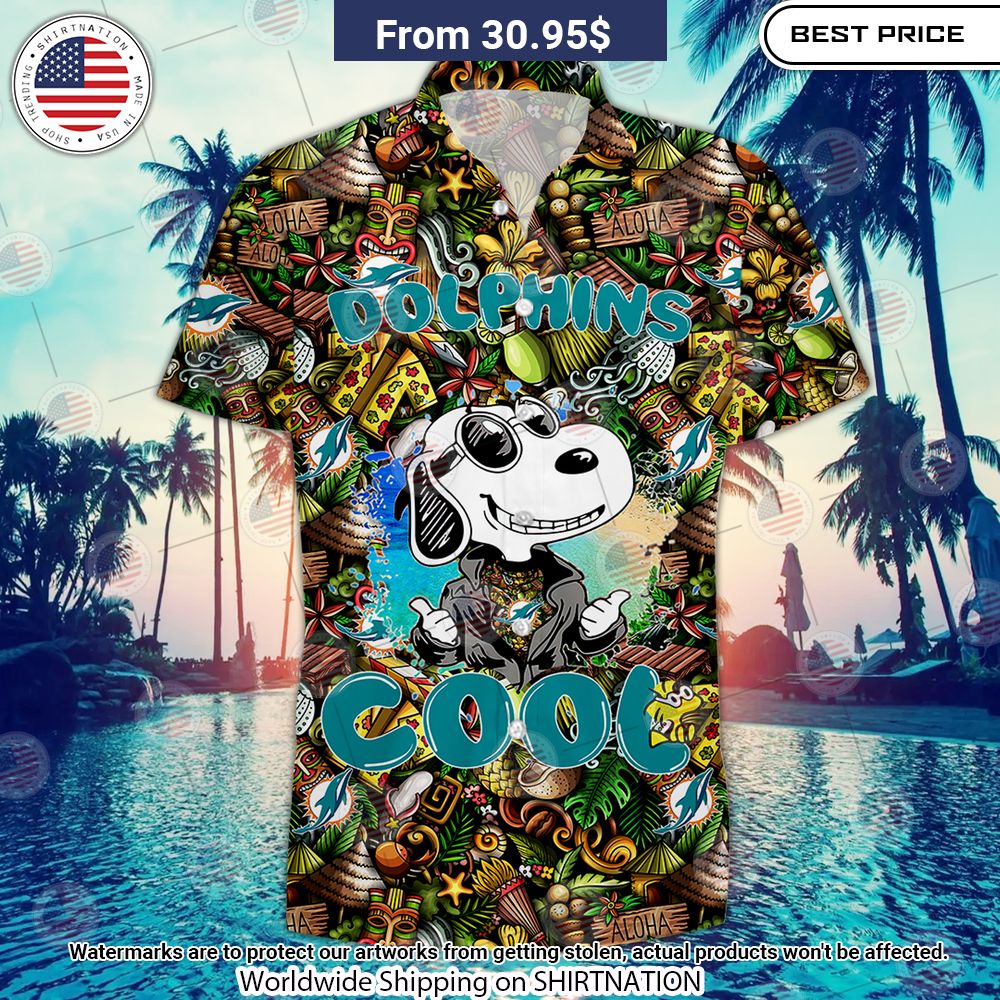 Miami Dolphins Snoopy Hawaiian Shirt You look cheerful dear