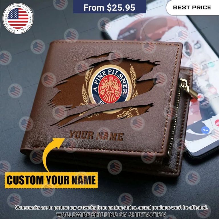 Miller Lite Beer CUSTOM Leather Wallet You always inspire by your look bro