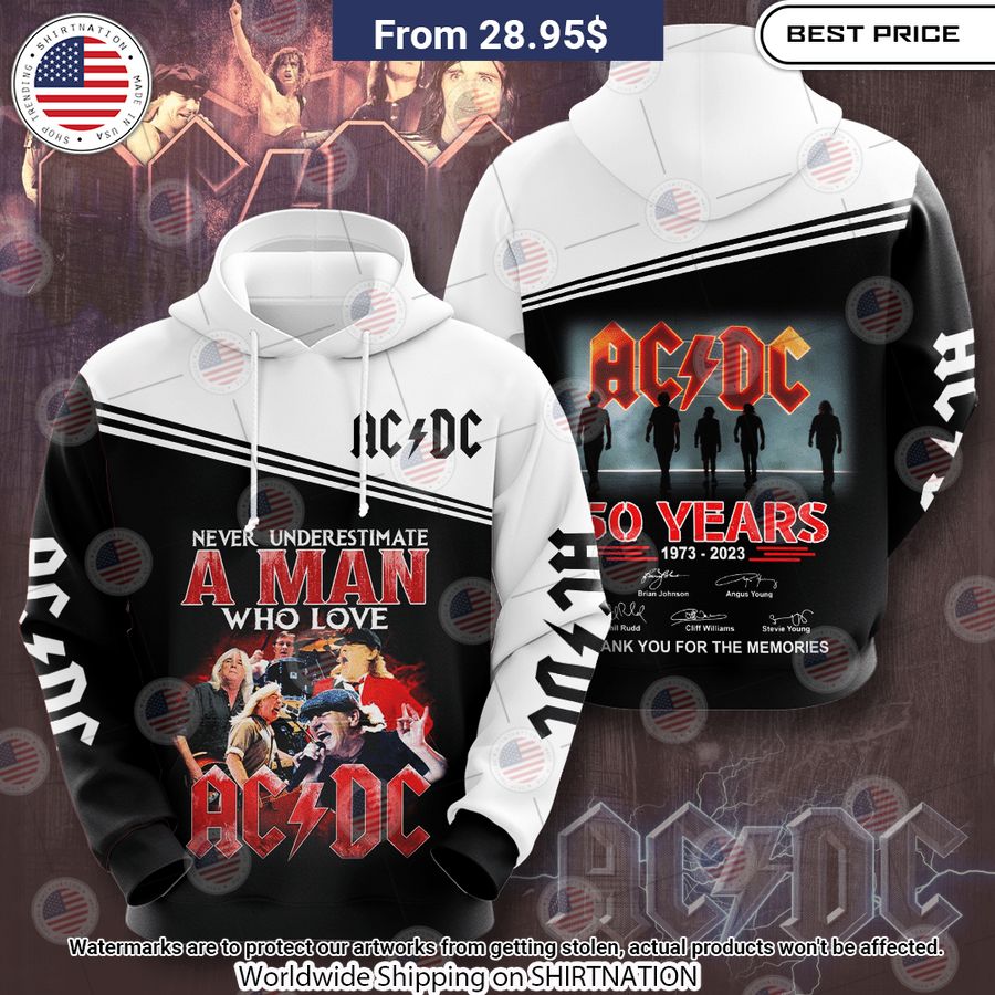 Never Underestimate A Man Who Love ACDC Shirt Impressive picture.
