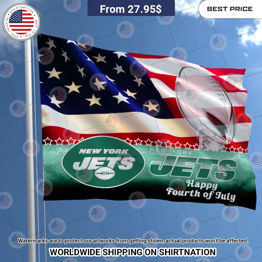 BEST New York Jets Happy Fourth of July 3D Flag