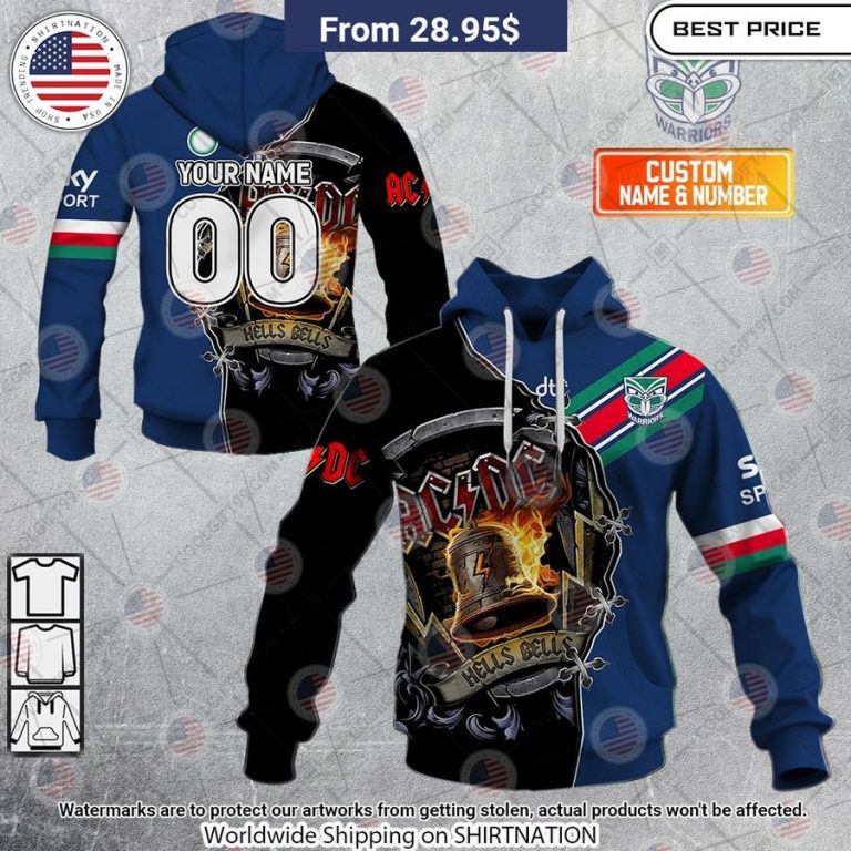 New Zealand Warriors ACDC Hells Bells CUSTOM Hoodie Best picture ever