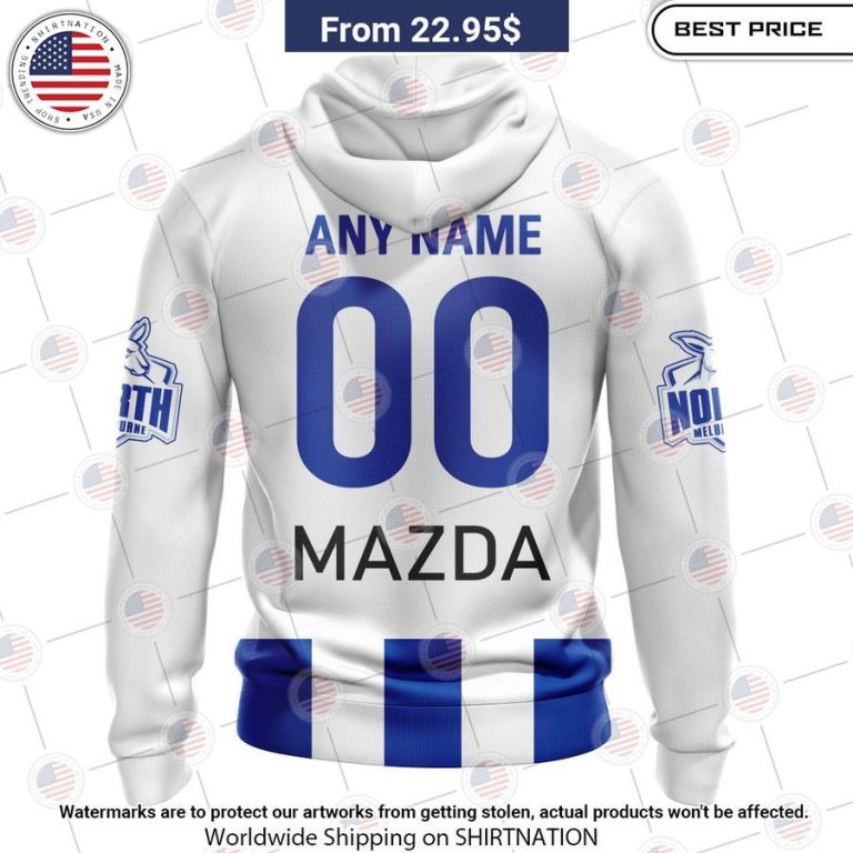 North Melbourne Football Club Away 2023 Custom Shirt Generous look