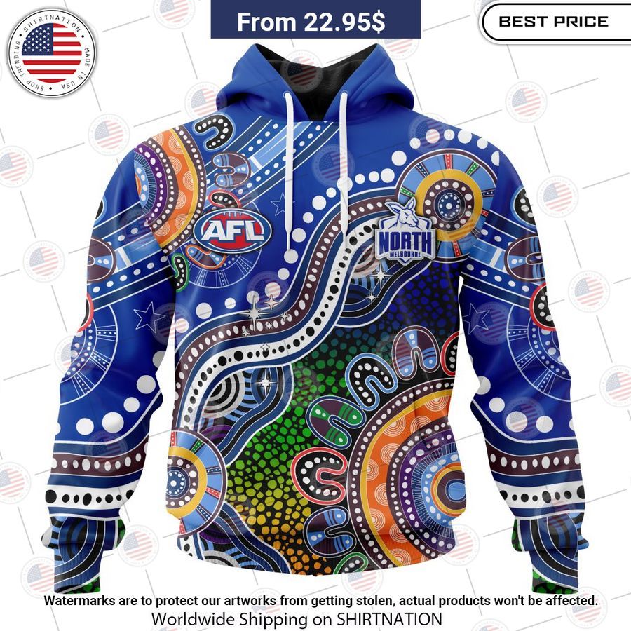 North Melbourne Football Club Indigenous Custom Shirt You look lazy