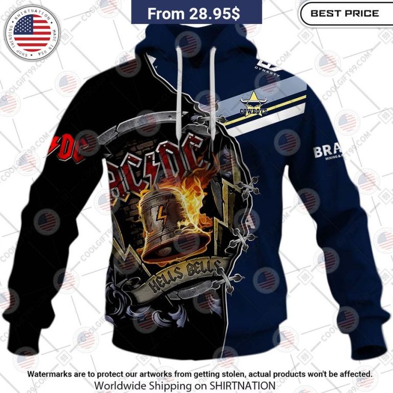 North Queensland Cowboys ACDC Hells Bells CUSTOM Hoodie Nice photo dude