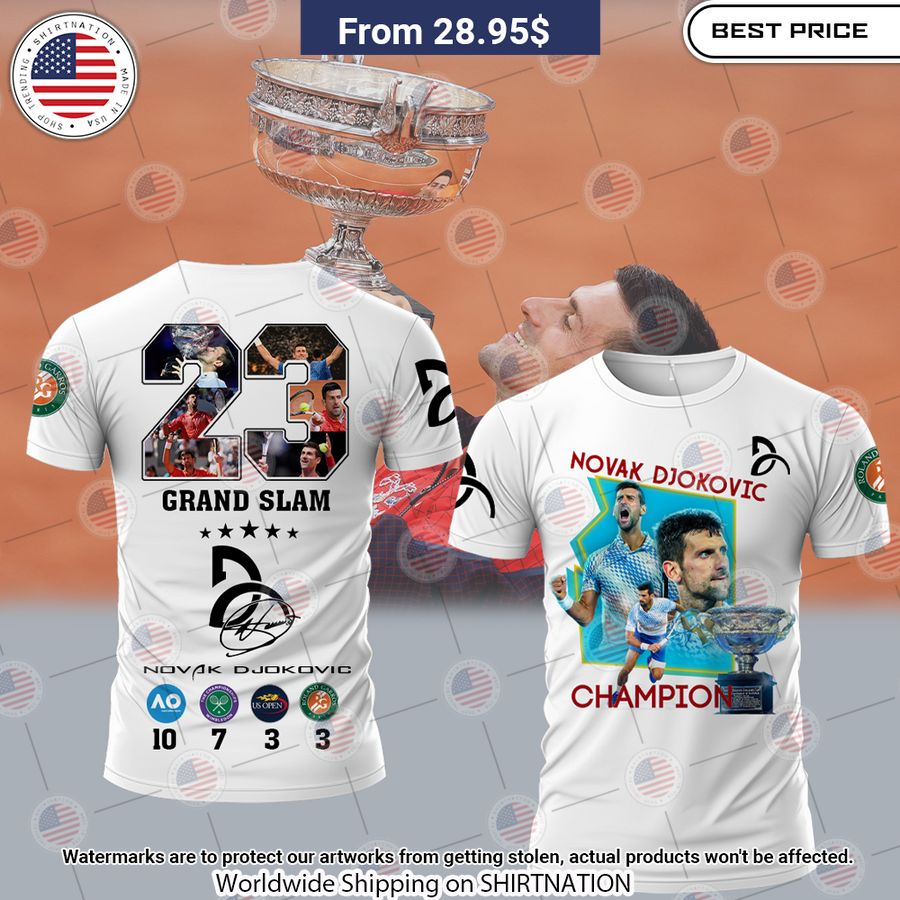 Novak Djokovic Champion Roland Garros 2023 T Shirt • Shirtnation